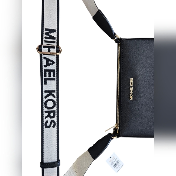 Michael Kors Black Leather Jet Set Travel Crossbody, NEW With Tags! - Picture 6 of 12